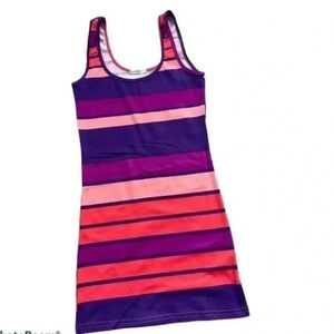 Local green striped long tank top multicolor SM